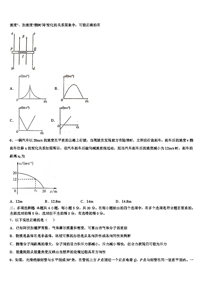 2026届山东省临沂市平邑县、沂水县高考临考冲刺物理试卷含解析第2页
