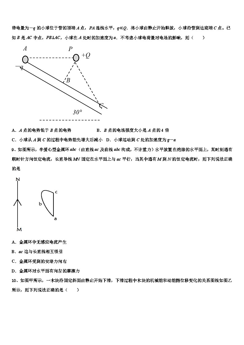 2026届山东省临沂市平邑县、沂水县高考临考冲刺物理试卷含解析第3页