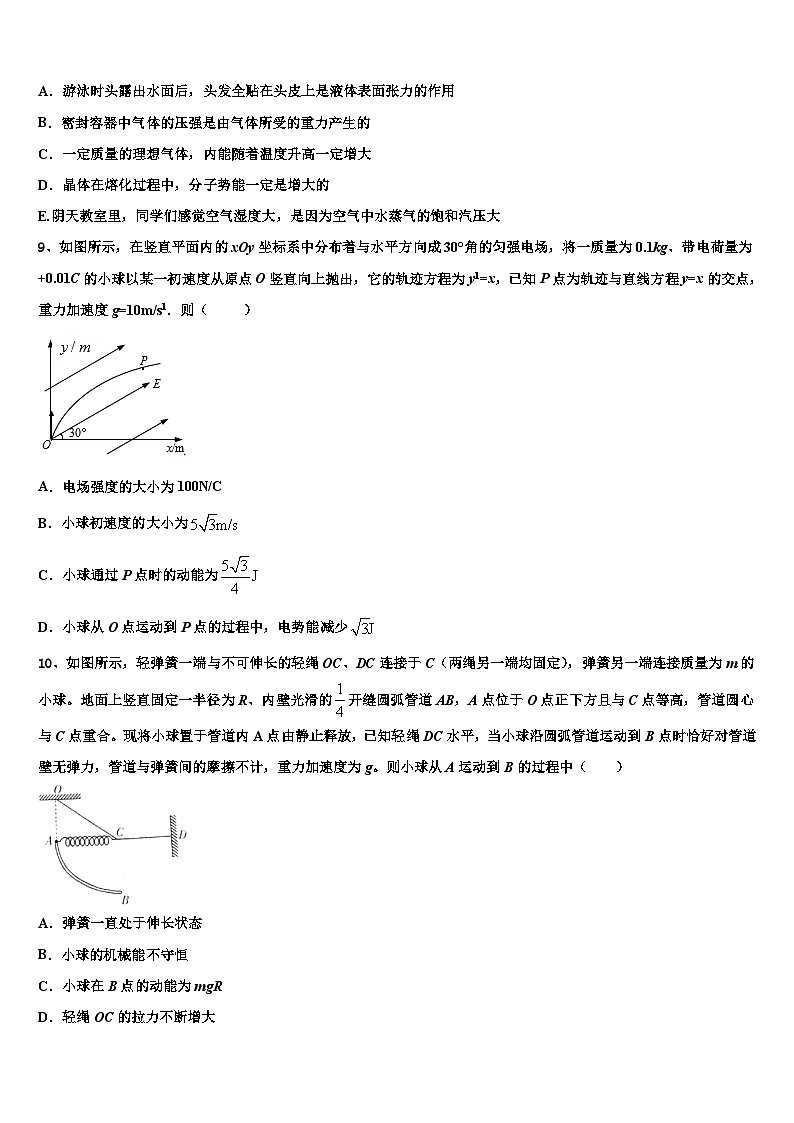 2026届山东省聊城市重点中学高三二诊模拟考试物理试卷含解析第3页