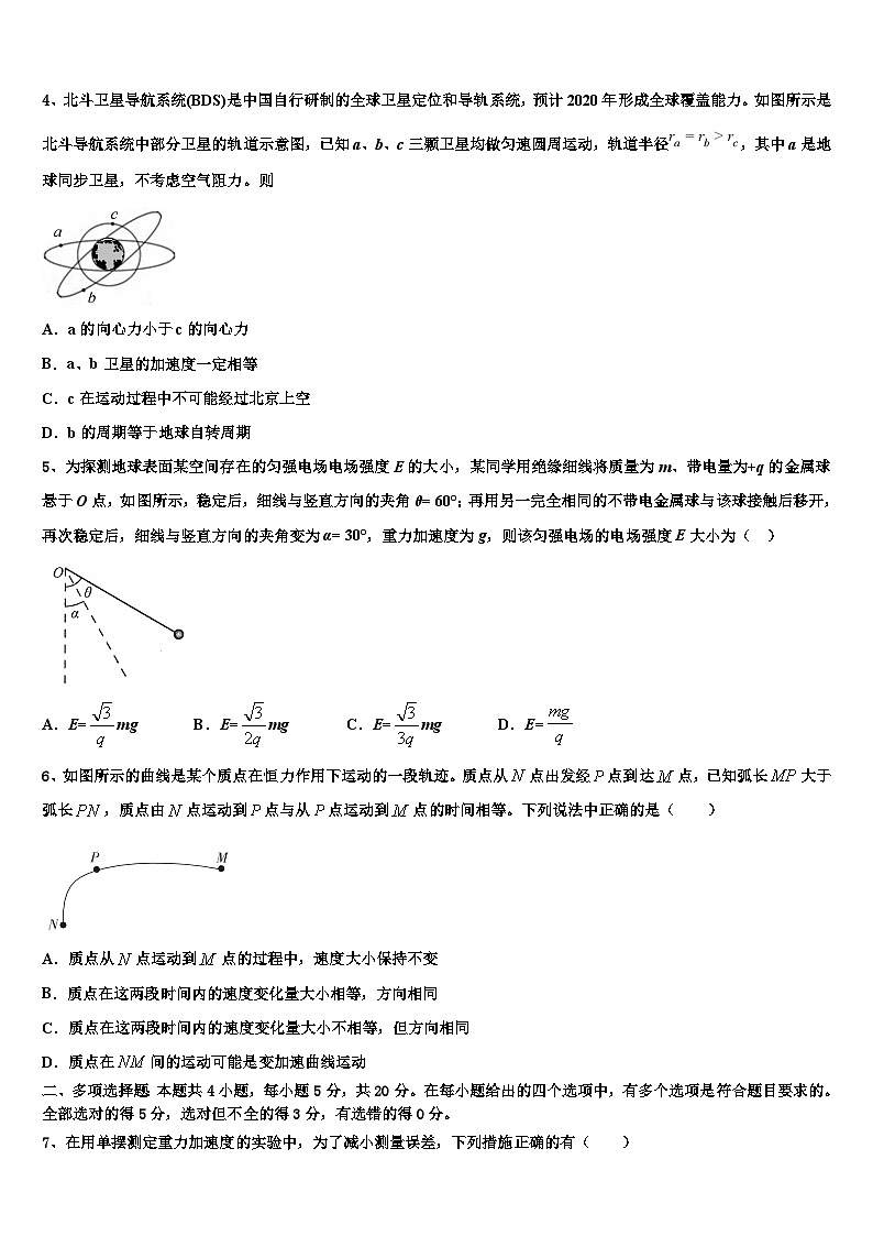 2026届山东省单县一中高三二诊模拟考试物理试卷含解析第2页