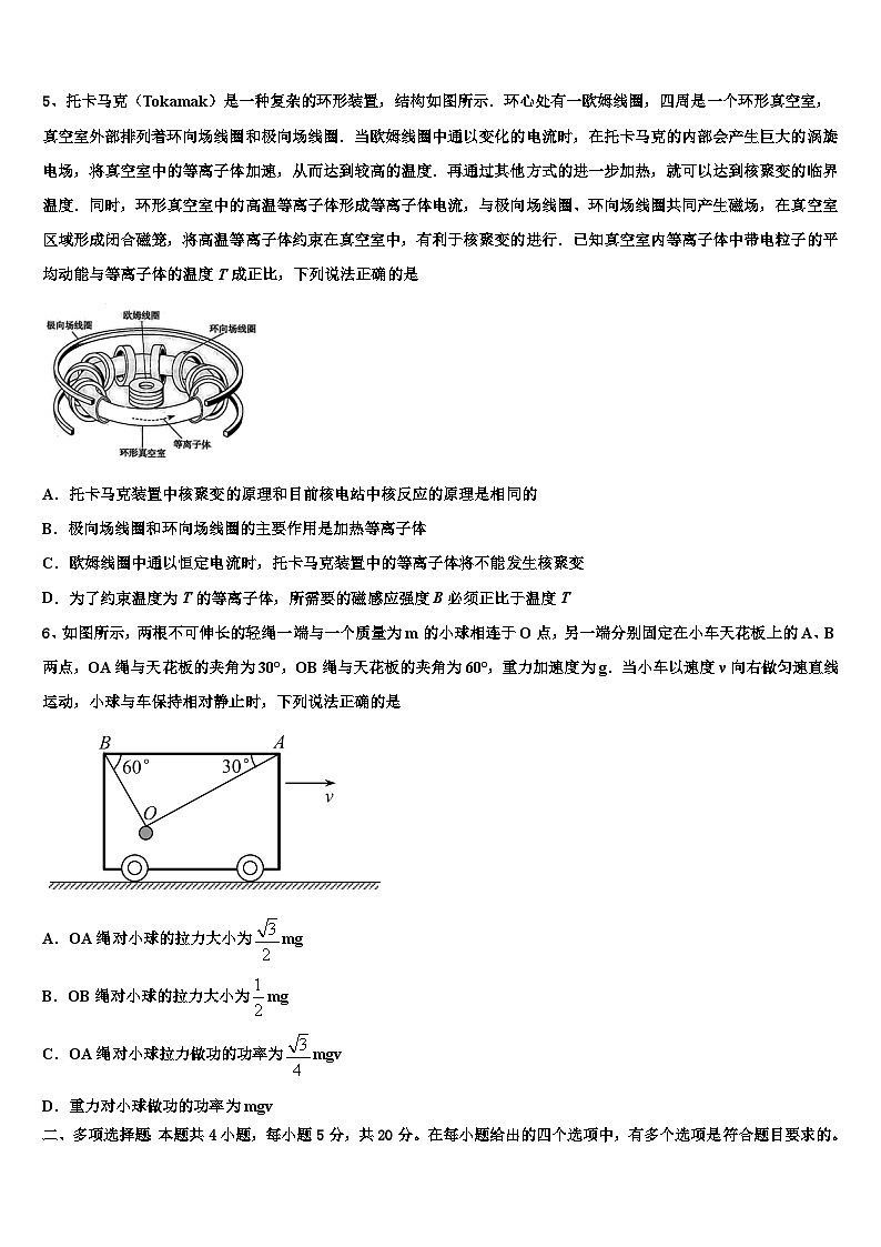 2026届山东省济南市济钢高中高三最后一模物理试题含解析第2页