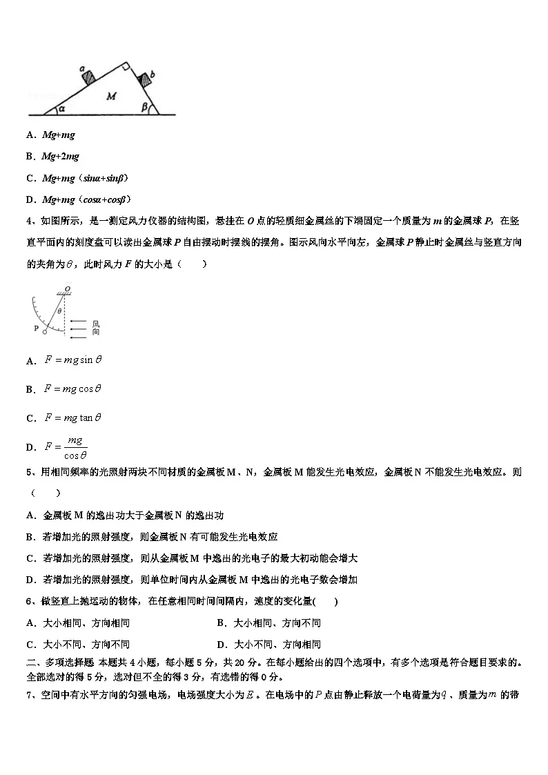 2026届山东省济南市高三第三次模拟考试物理试卷含解析第2页