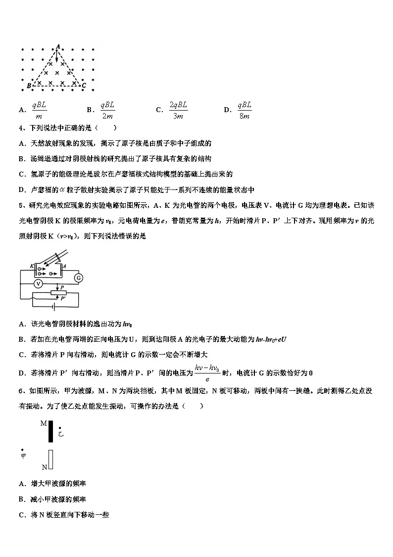 2026届山东省济南市济钢高级中学高三第一次模拟考试物理试卷含解析第2页