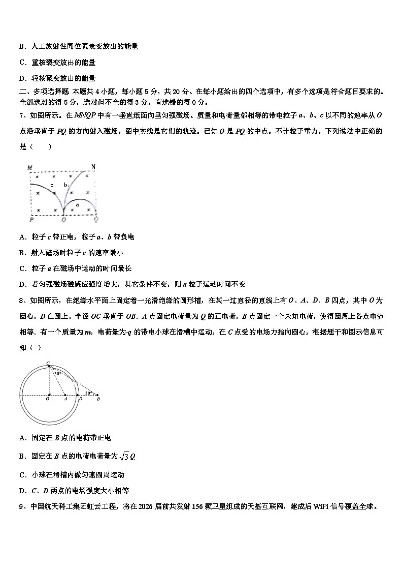 2026届山东省桓台县第二中学高三第二次联考物理试卷含解析第3页
