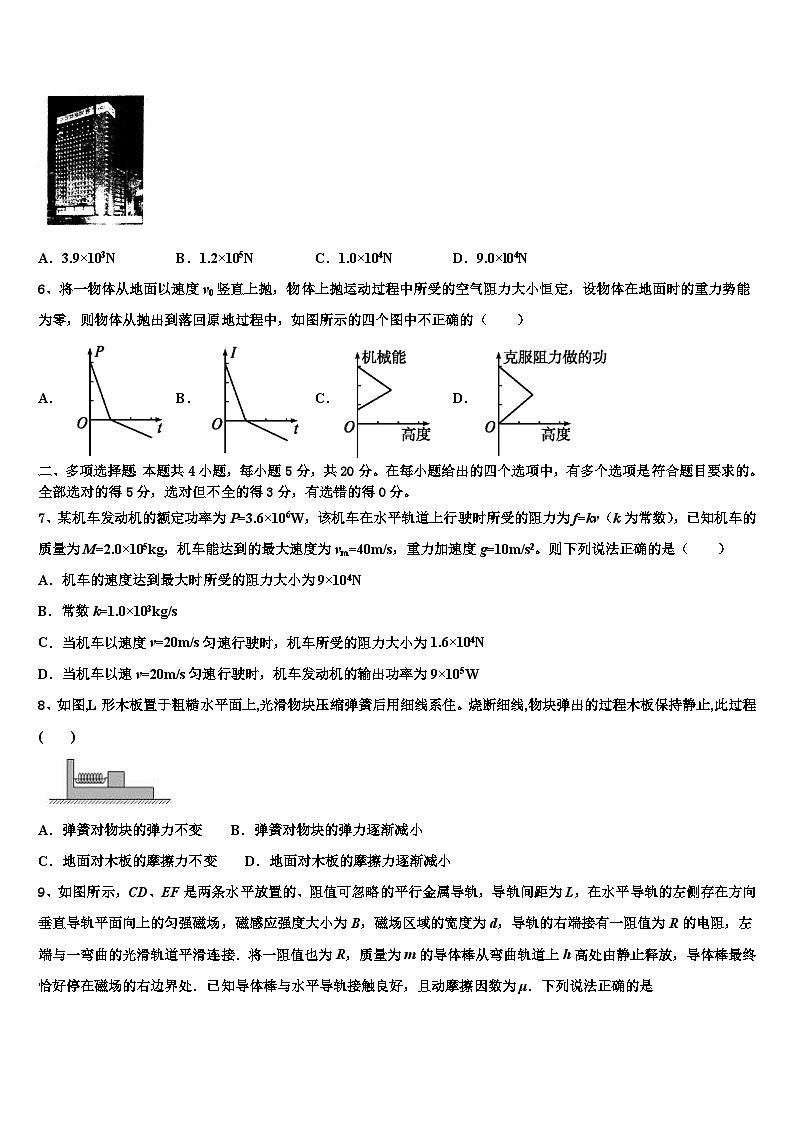 2026届山东省滨州市三校联考高三第二次诊断性检测物理试卷含解析第3页