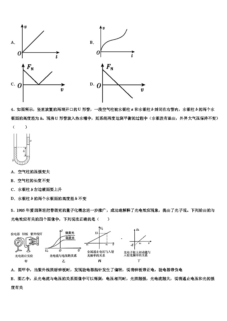 2026届山东青岛平度第三中学高三下学期联考物理试题含解析第2页