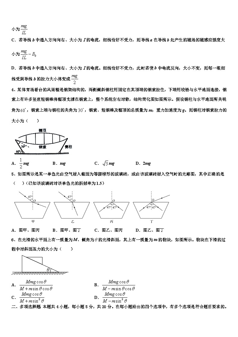 2026届山东省昌邑市文山中学高三第二次诊断性检测物理试卷含解析第2页