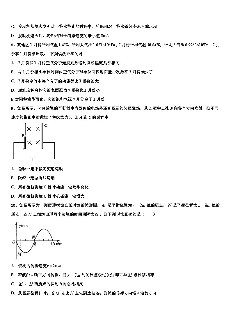 2026届青海师大二附中高三第六次模拟考试物理试卷含解析第3页