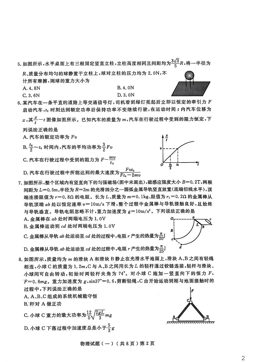 聊城市2026年普通高中学业水平等级考试模拟卷 物理第2页