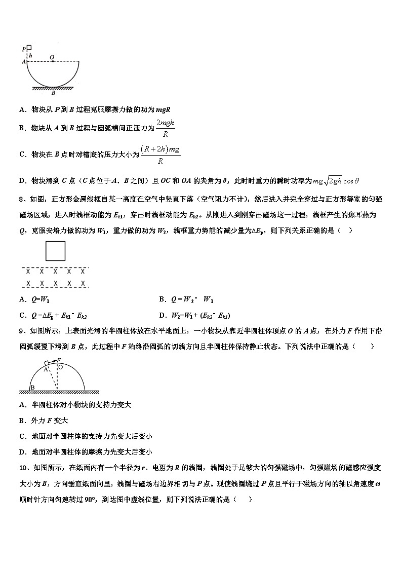 2026届山东省青岛二中高考物理全真模拟密押卷含解析第3页