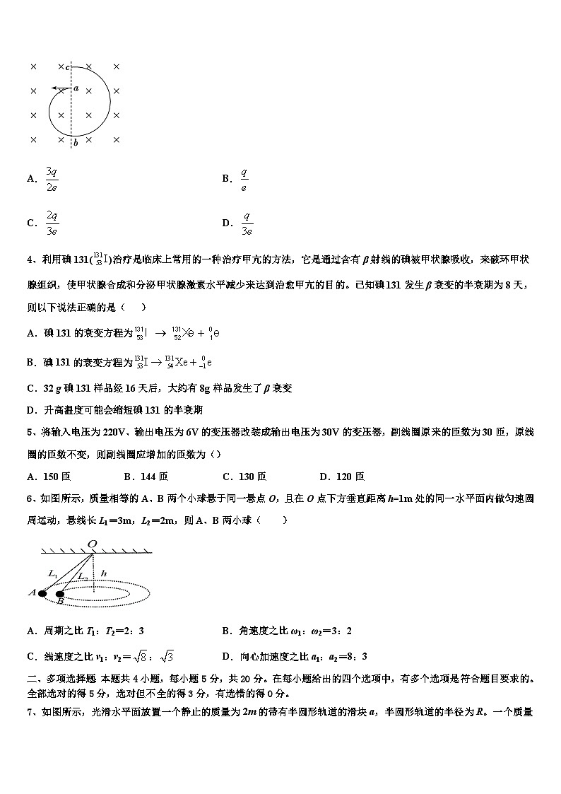 2026届山东省泰安市第四中学高考临考冲刺物理试卷含解析第2页