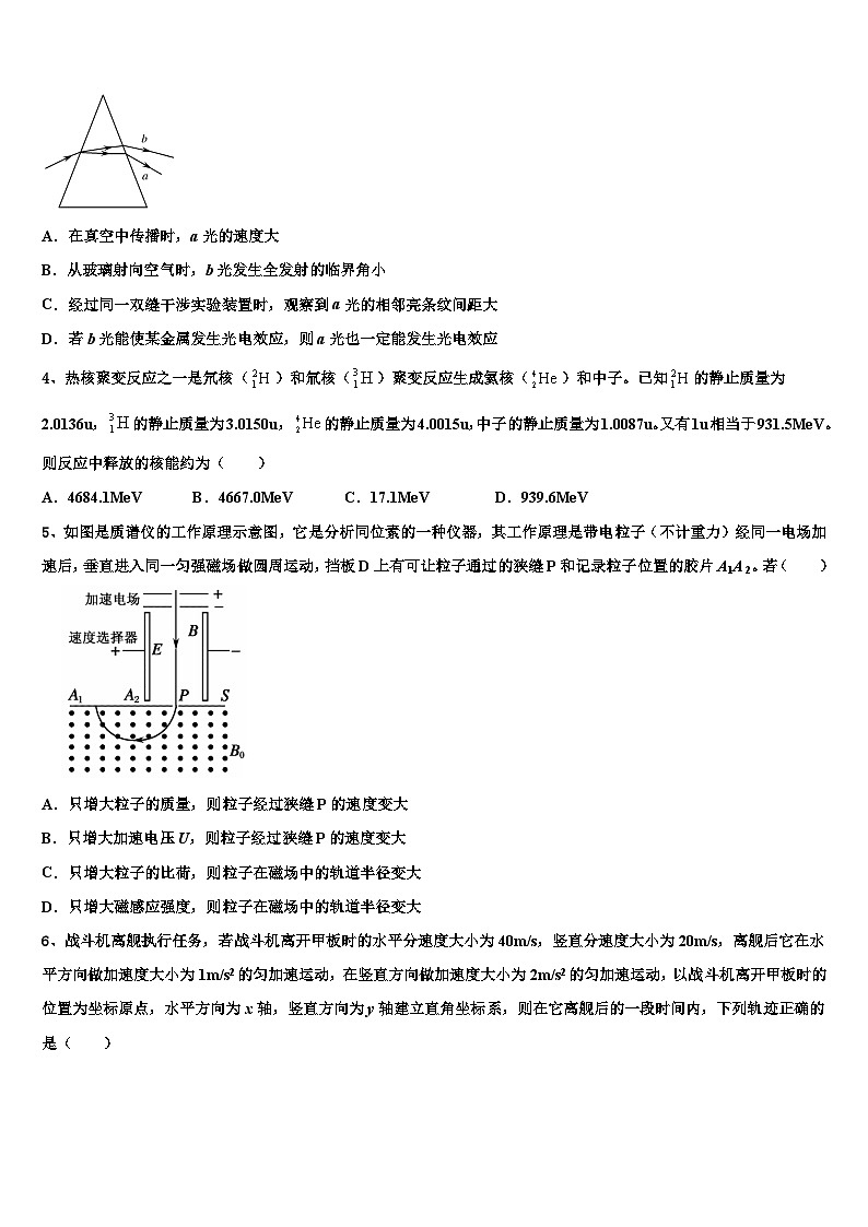 2026届山东省泰安市东平高级中学高考仿真模拟物理试卷含解析第2页