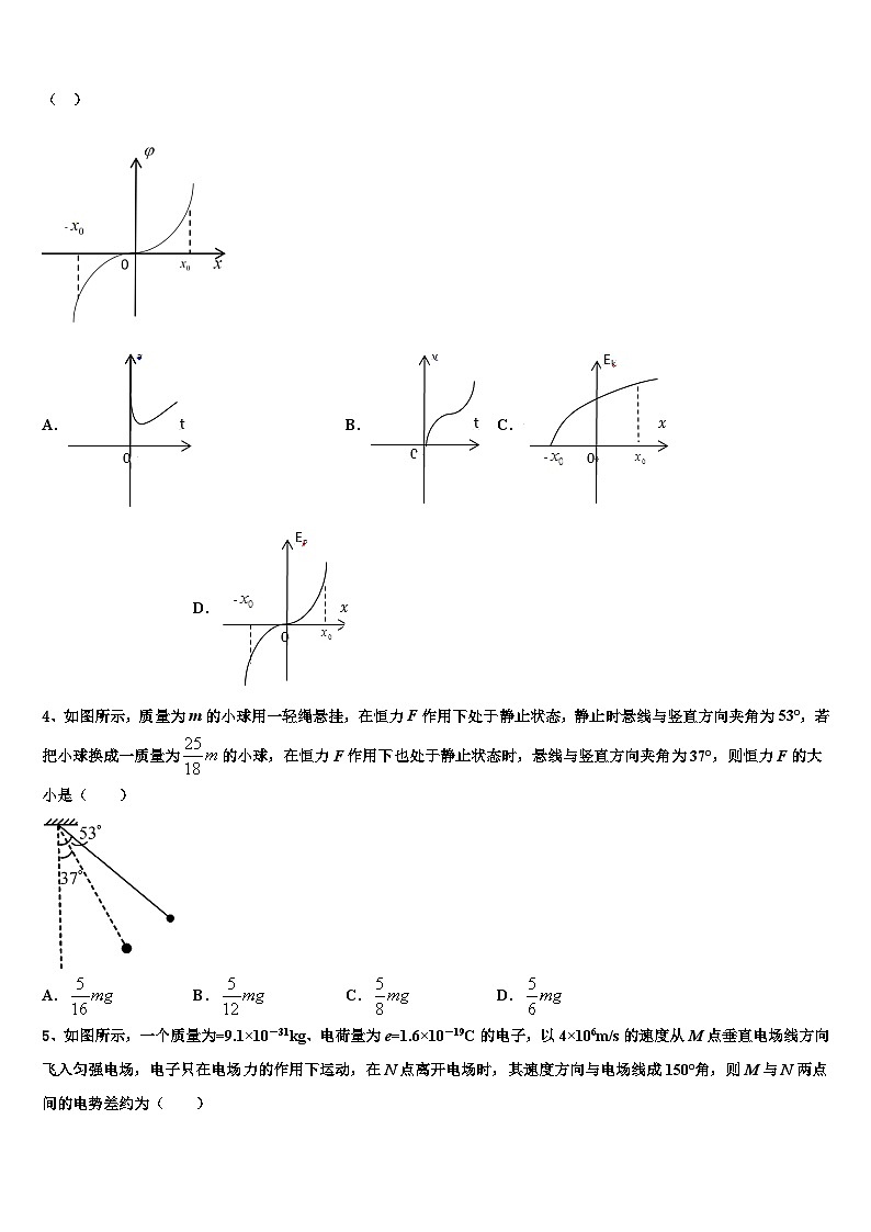 2026届山东省曲阜一中高三六校第一次联考物理试卷含解析第2页
