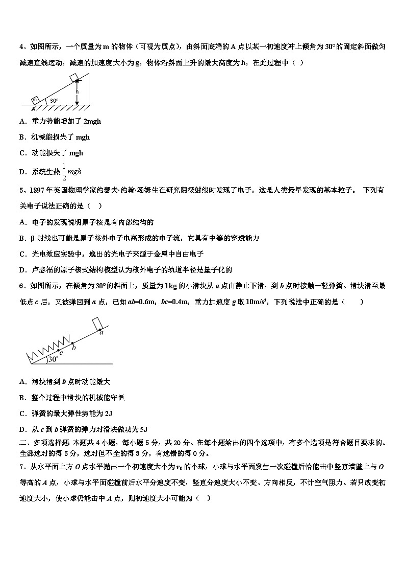 2026届山东省日照一中高考冲刺押题（最后一卷）物理试卷含解析第2页