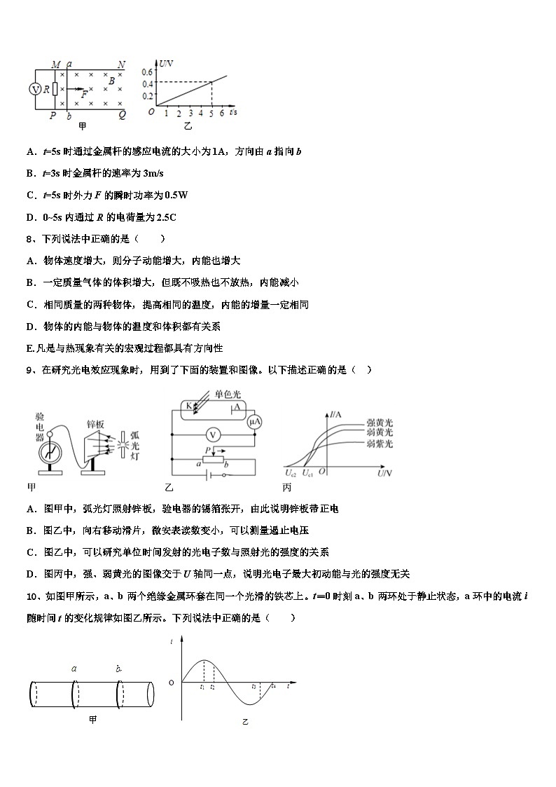 2026届山东省山东师范大学附属中学高三冲刺模拟物理试卷含解析第3页