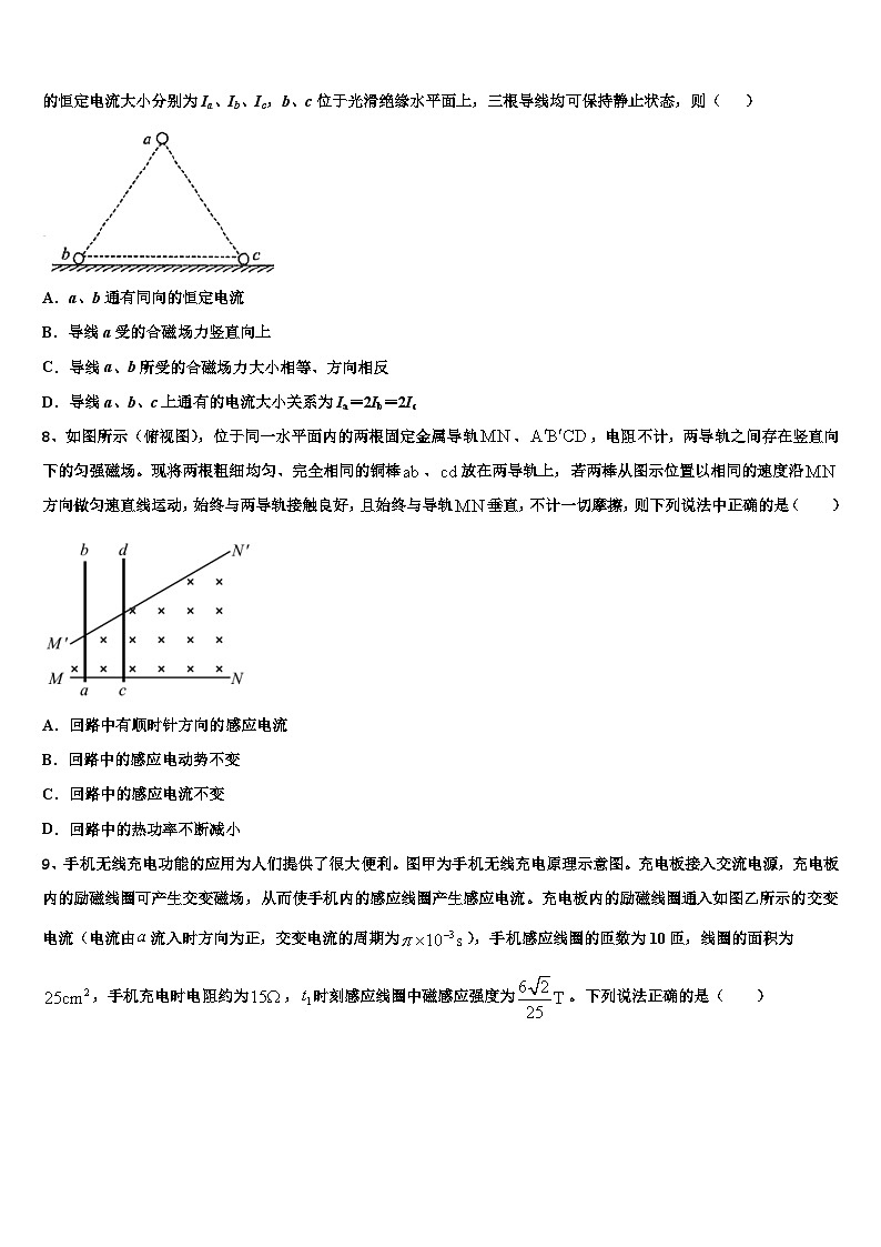 2026届山东省泰安市肥城市高考全国统考预测密卷物理试卷含解析第3页