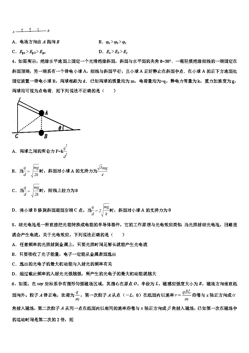 2026届山东省泰安市泰安第四中学高考物理全真模拟密押卷含解析第2页