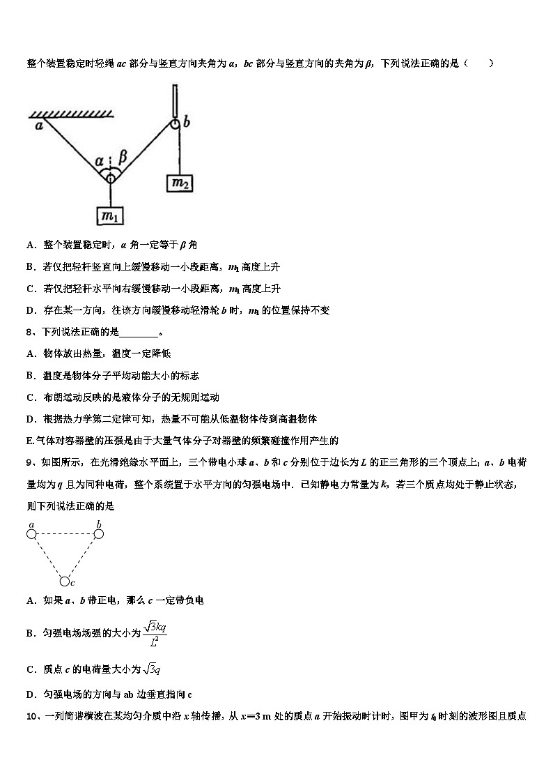 2026届山东省泰安市泰安实验中学高考仿真模拟物理试卷含解析第3页