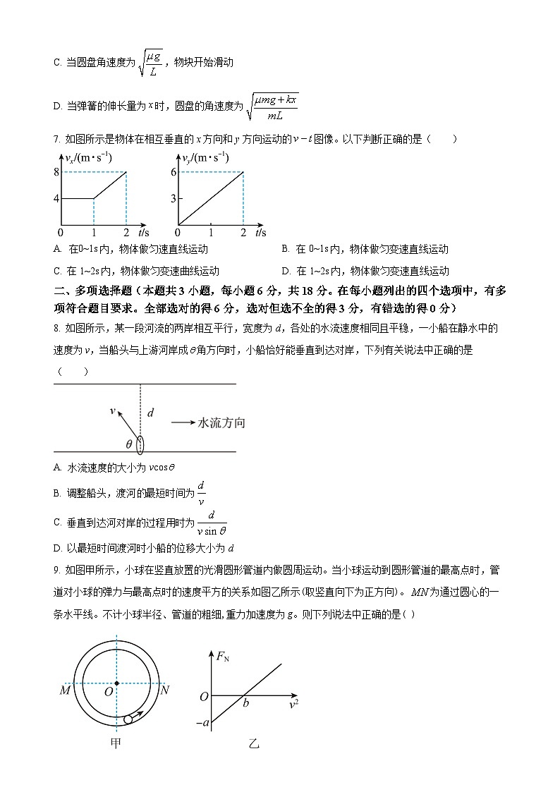 广东省江门市培英高级中学高一下学期3月阶段考试物理试题-A4第3页