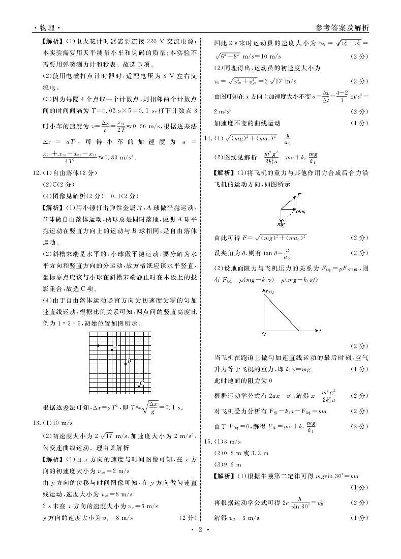 物理试题答案第2页