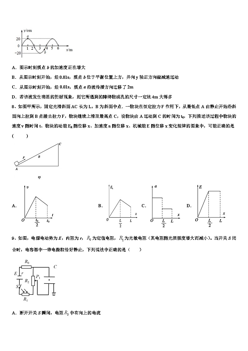 2026届山东省枣庄市薛城区第八中学高考物理全真模拟密押卷含解析第3页