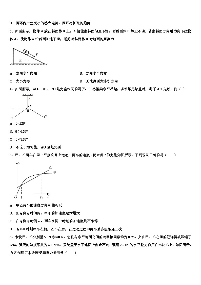 2026届山东省重点中学高三第三次测评物理试卷含解析第2页