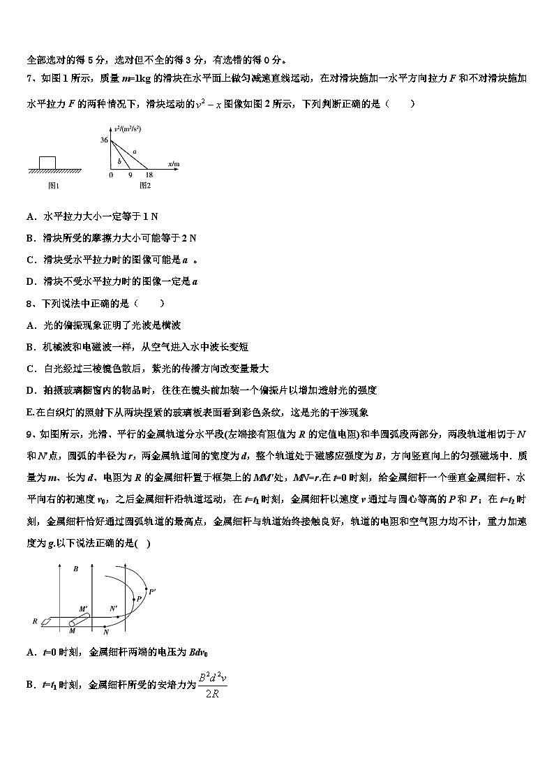 2026届山西省祁县二中高考考前模拟物理试题含解析第3页
