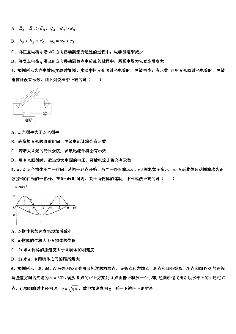 2026届山西大学附属中学高考冲刺物理模拟试题含解析第2页
