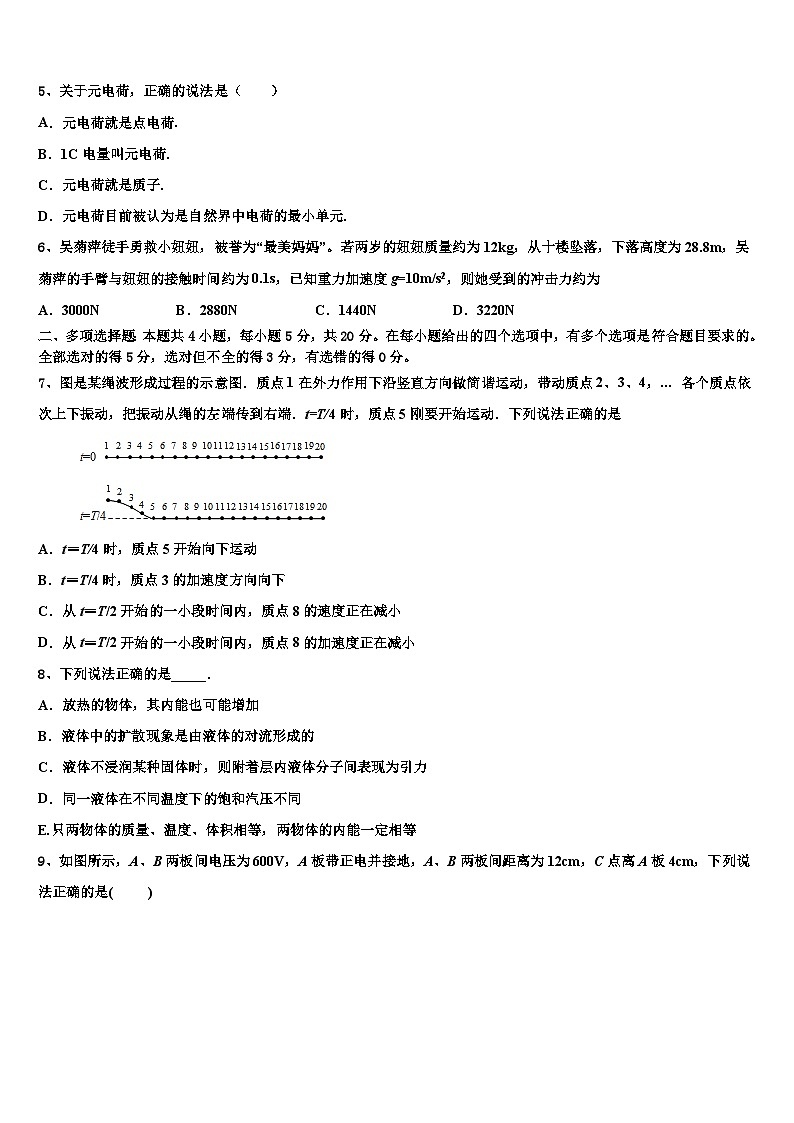 2026届山西省大同四中联盟体高考临考冲刺物理试卷含解析第2页