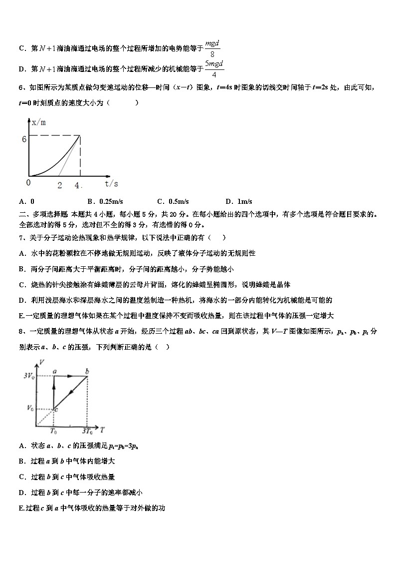 2026届山西省忻州巿第一中学高考冲刺模拟物理试题含解析第3页
