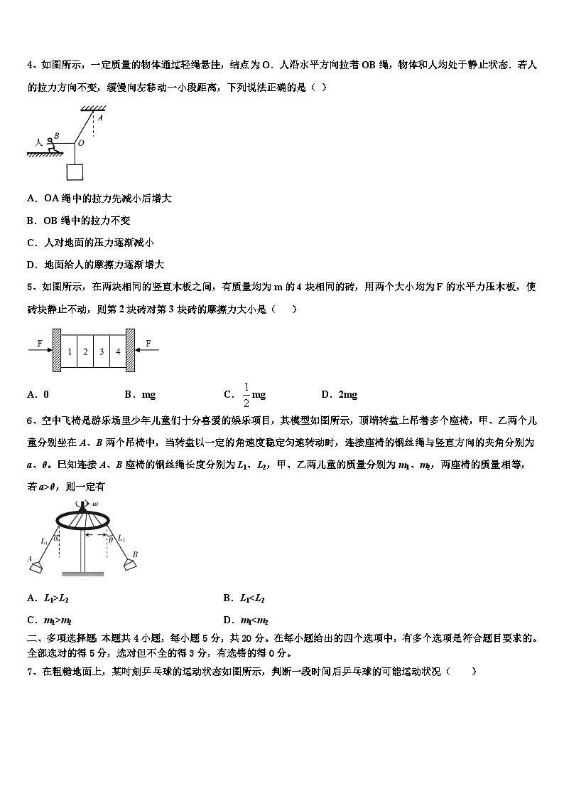 2026届山西省山西大学附属中学高三第一次调研测试物理试卷含解析第2页