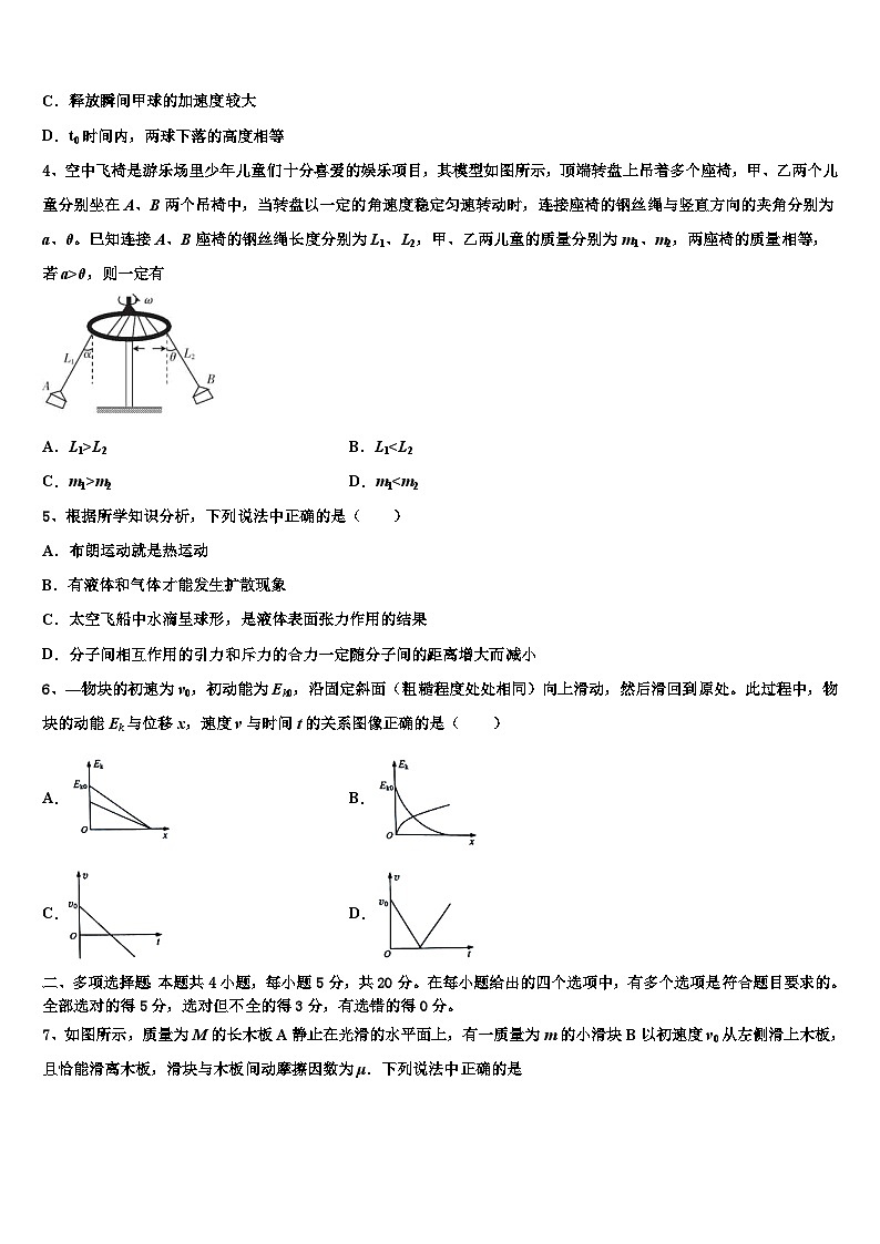 2026届山西省晋中市祁县中学高三适应性调研考试物理试题含解析第2页