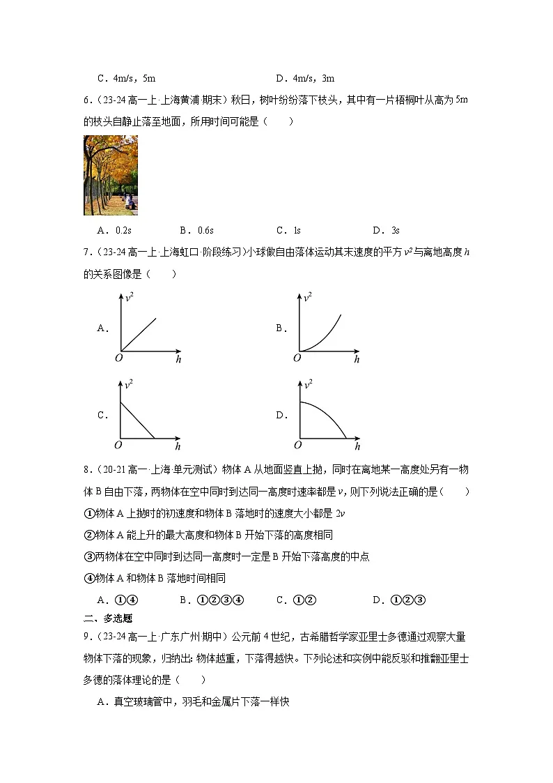 2.4《自由落体运动》同步练习-2025-2026学年高一上学期物理人教版必修第一册含答案第2页