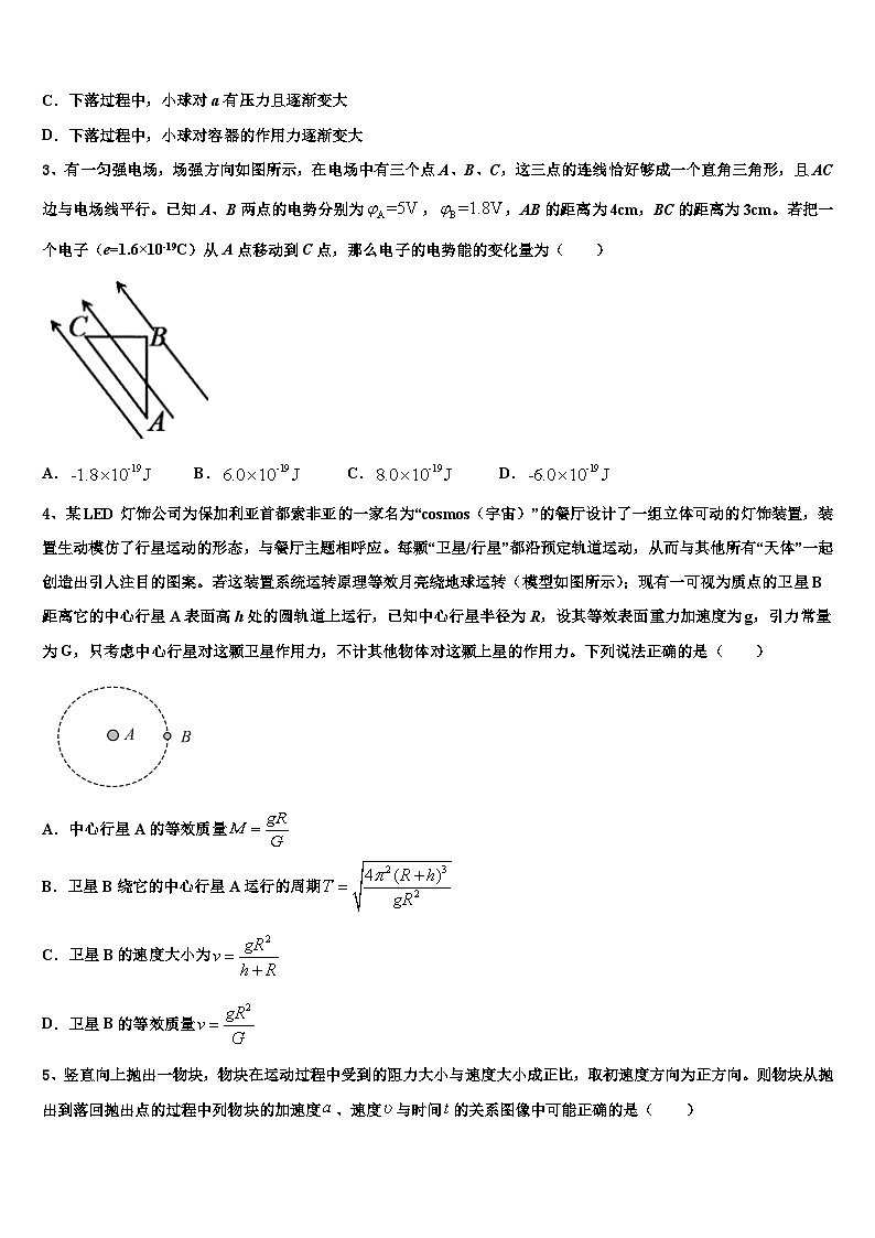 2026届山西省忻州一中等四校重点中学高考物理二模试卷含解析第2页