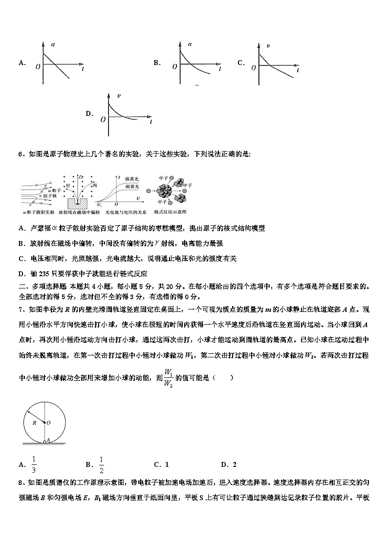 2026届山西省忻州一中等四校重点中学高考物理二模试卷含解析第3页