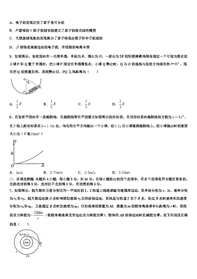 2026届山西省运城市临猗中学高考物理二模试卷含解析第2页