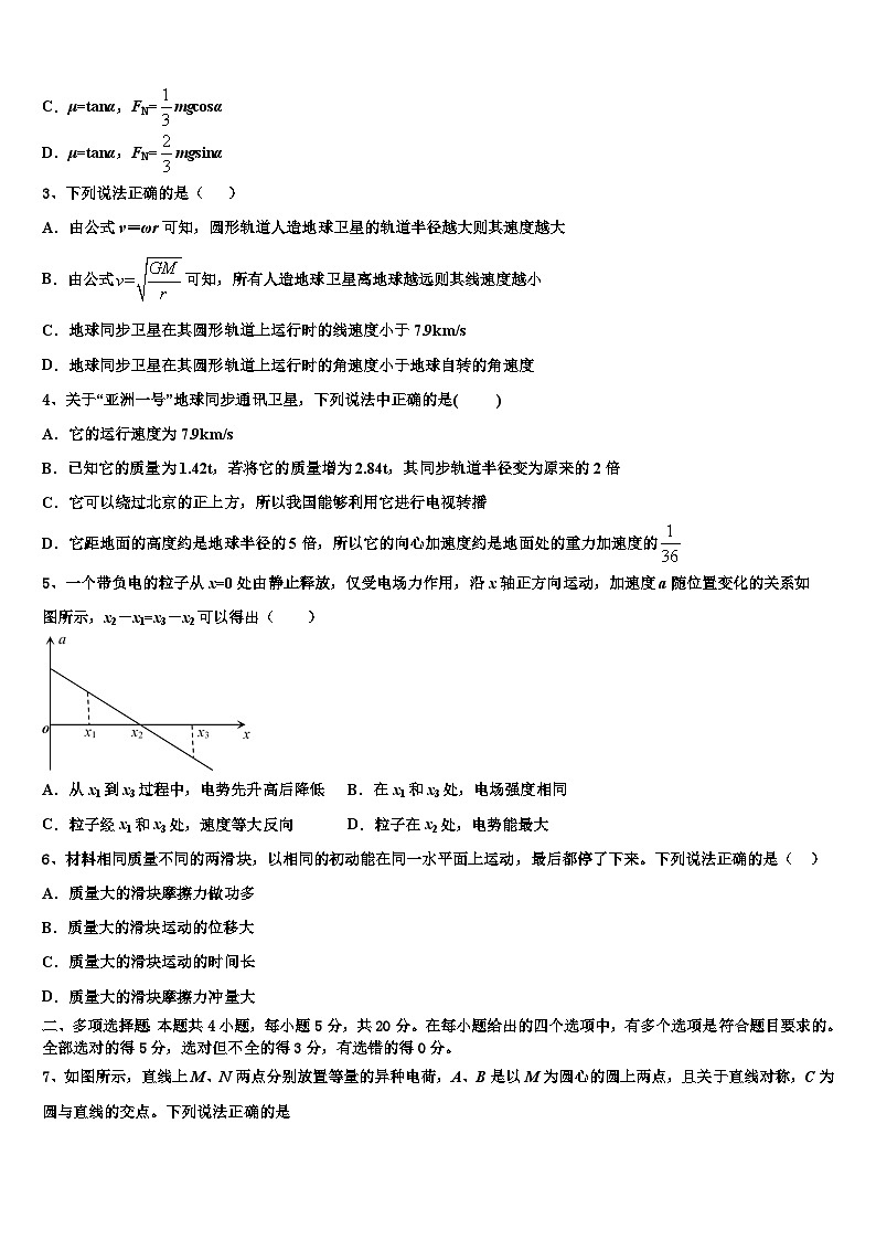 2026届陕西省渭南市三贤中学高考物理四模试卷含解析第2页