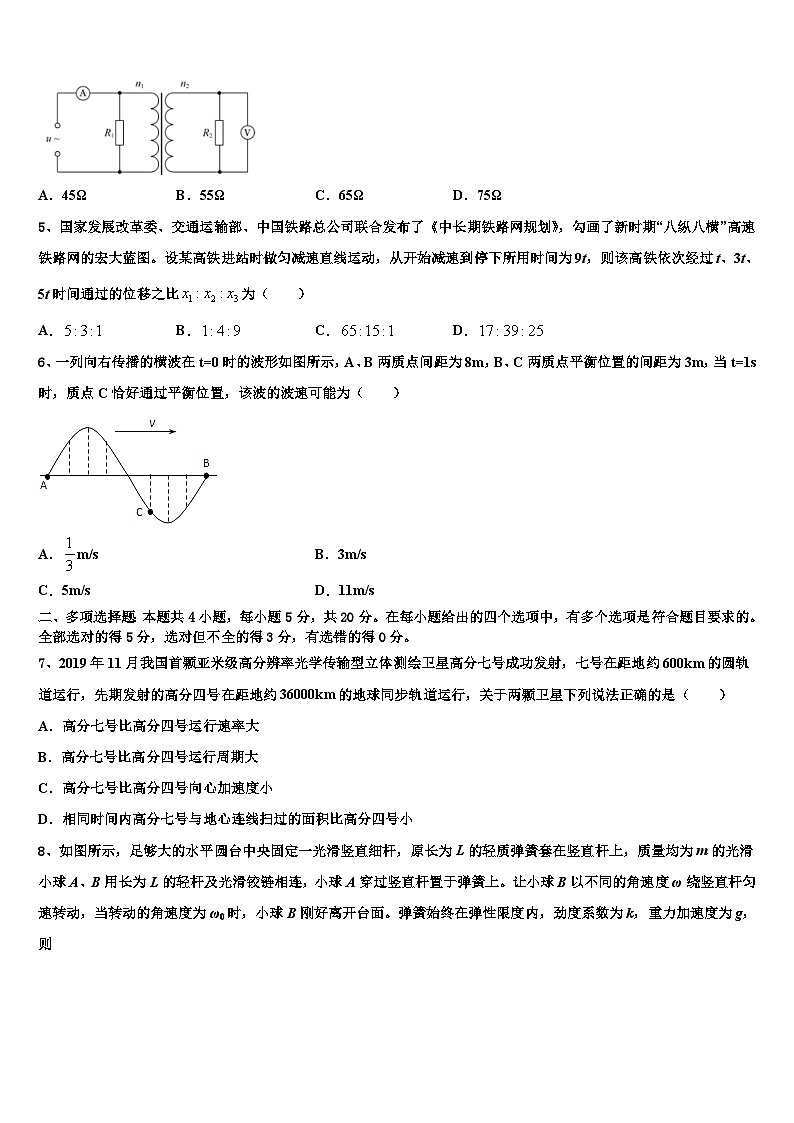2026届陕西省商洛中学高考物理二模试卷含解析第2页