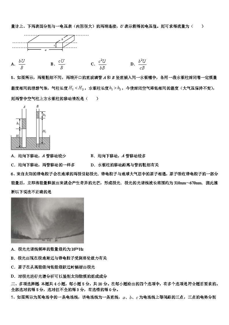 2026届陕西省渭南市大荔县高三第二次模拟考试物理试卷含解析第2页