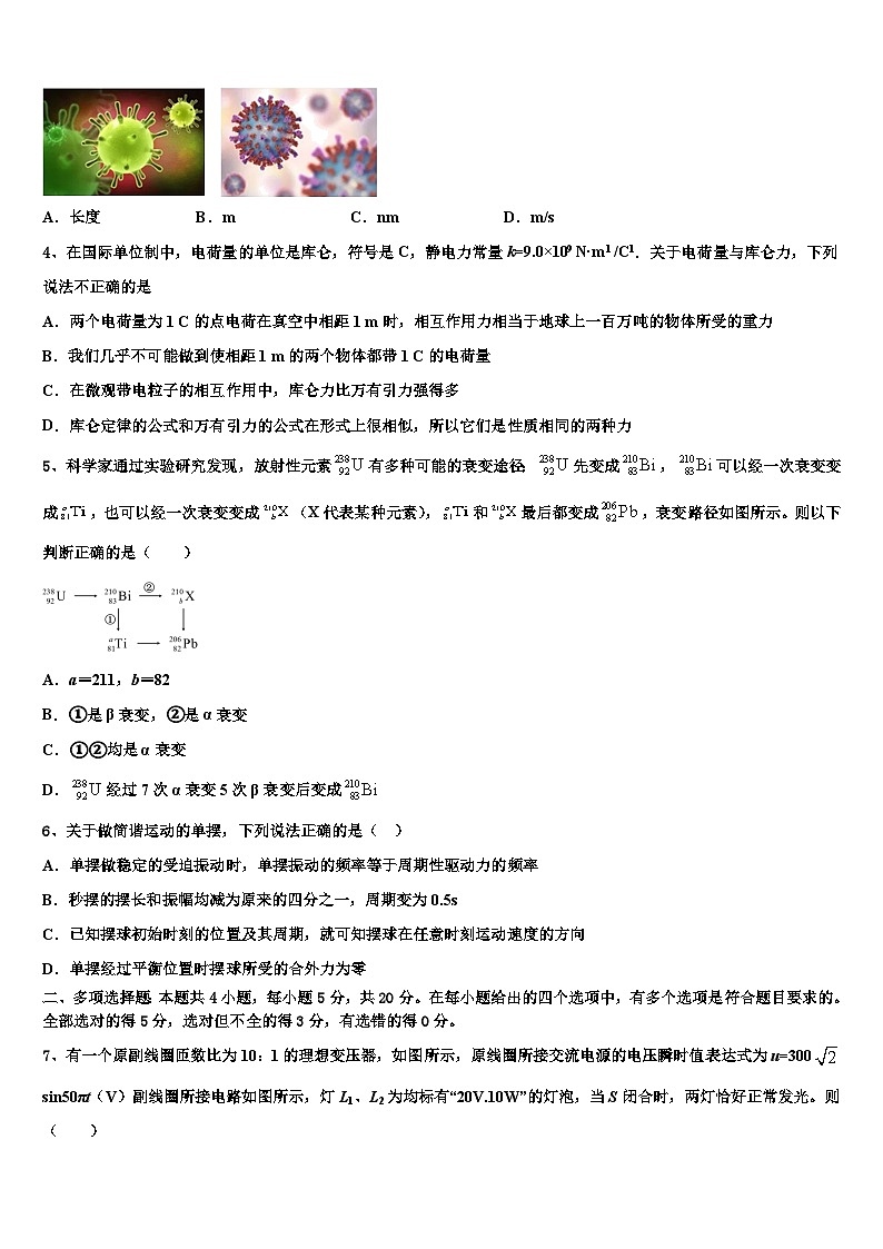 2026届陕西省商南县高级中学高三第二次调研物理试卷含解析2第2页