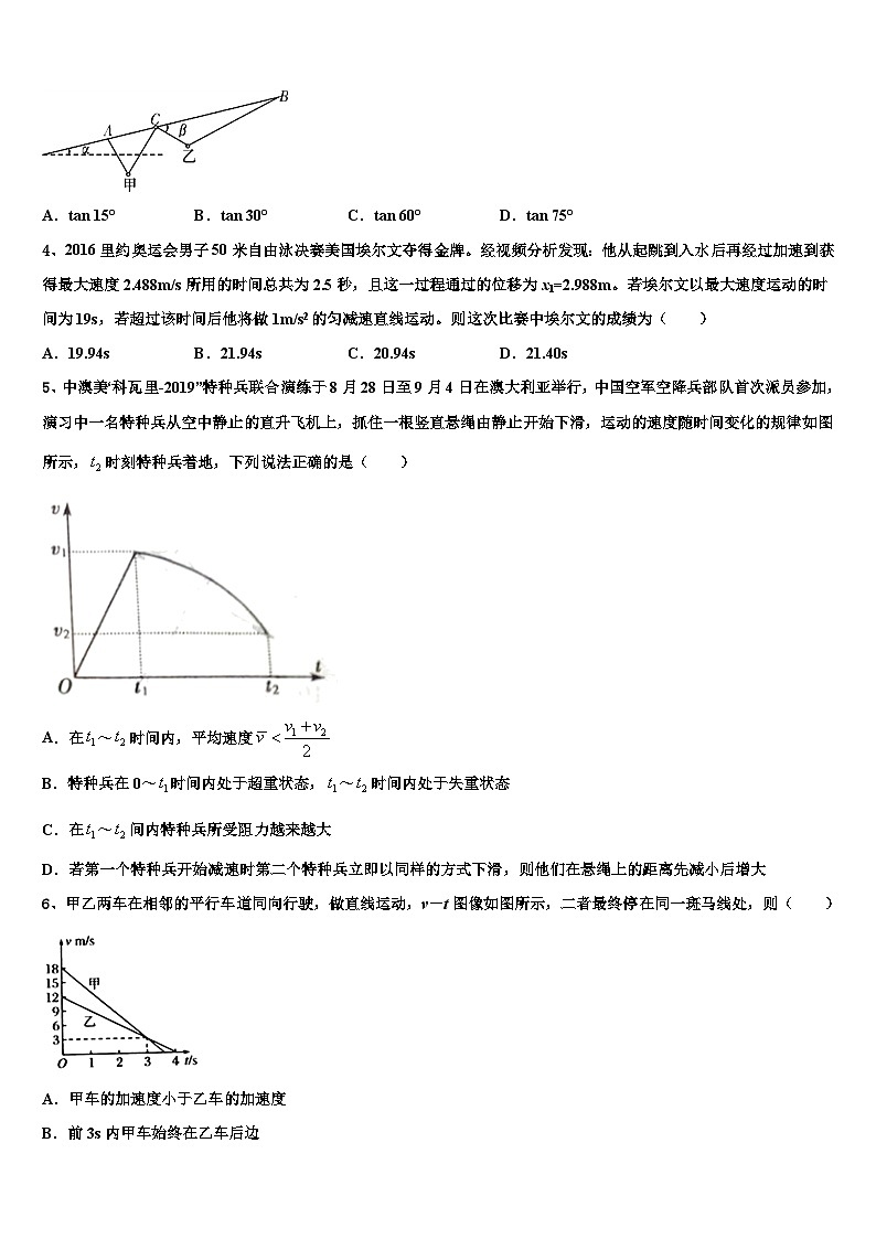 2026届陕西省西安高新唐南中学高三第二次诊断性检测物理试卷含解析第2页