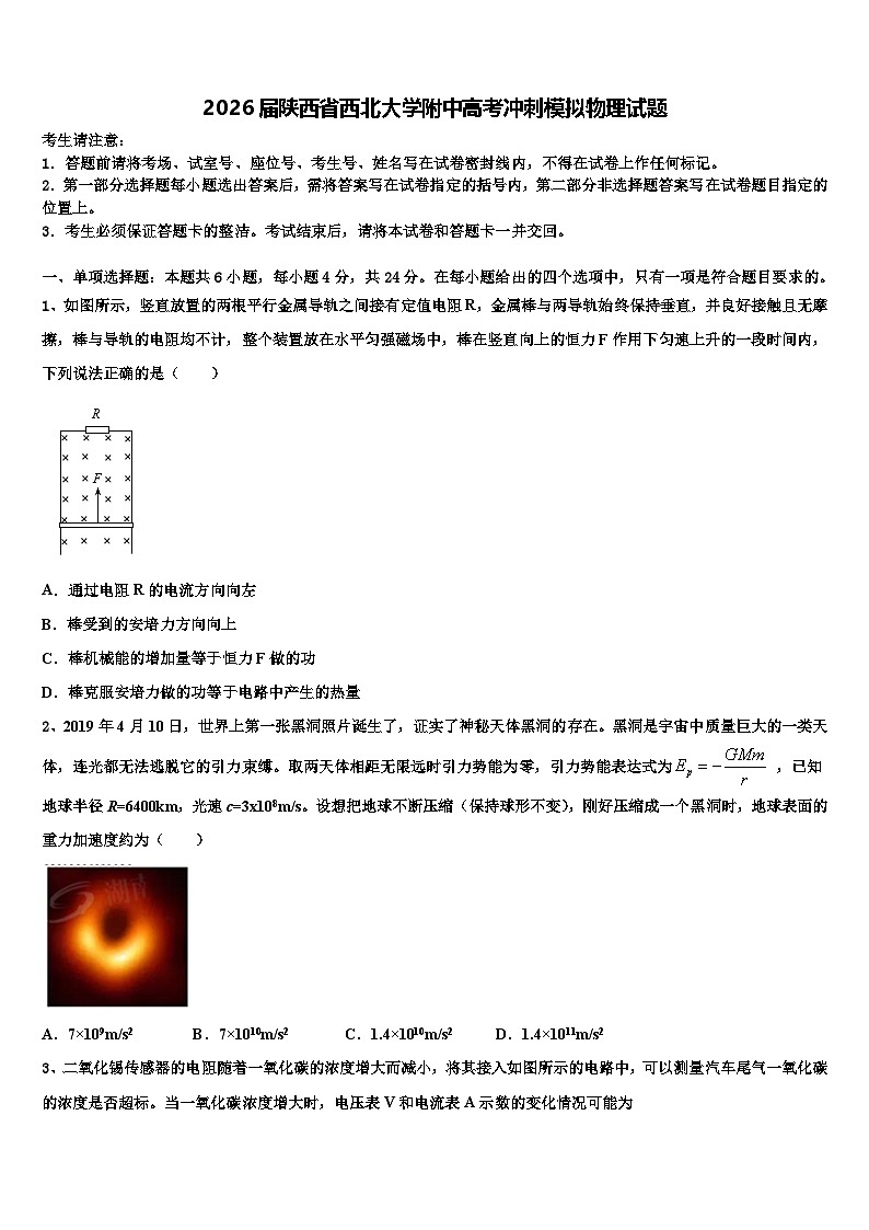 2026届陕西省西北大学附中高考冲刺模拟物理试题含解析第1页