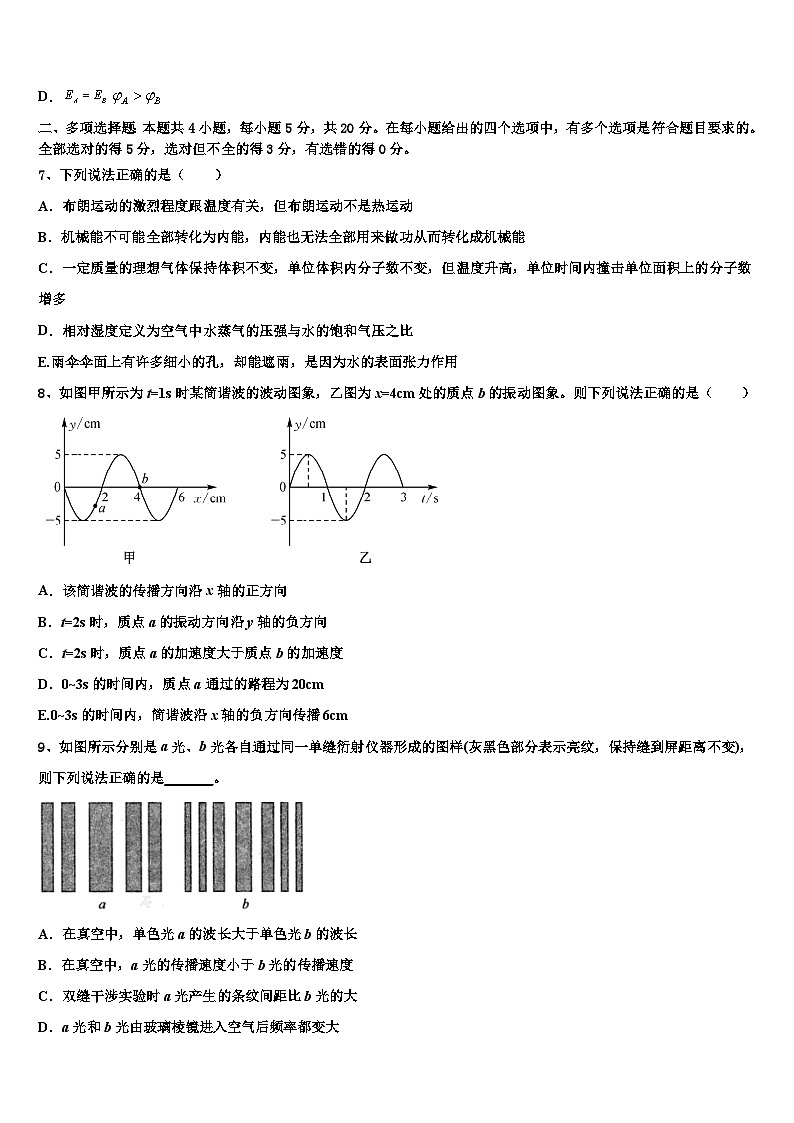 2026届陕西省西北大学附中高考冲刺模拟物理试题含解析第3页