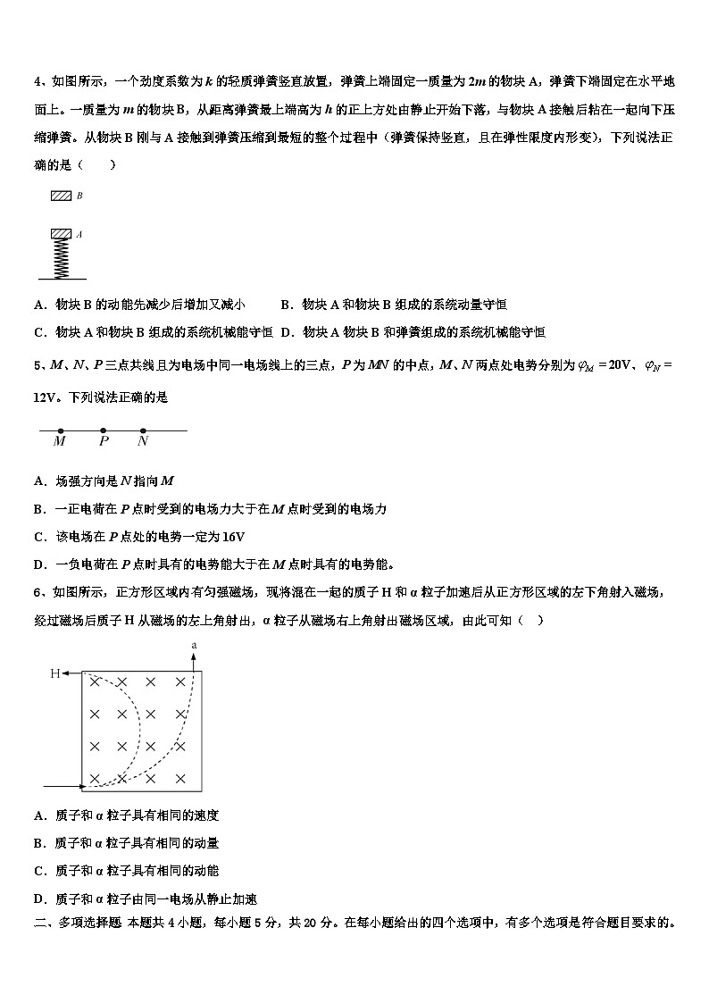 2026届陕西省西安市第八十三中学高三3月份模拟考试物理试题含解析第2页
