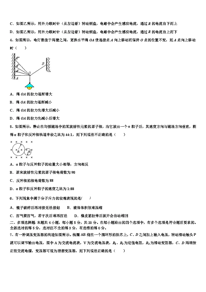 2026届山西实验中学高三适应性调研考试物理试题含解析第2页