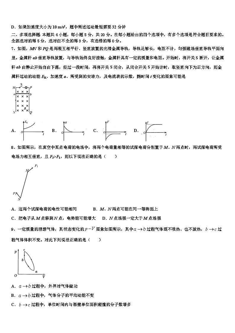 2026届山西省阳泉市重点中学高三3月份模拟考试物理试题含解析第3页