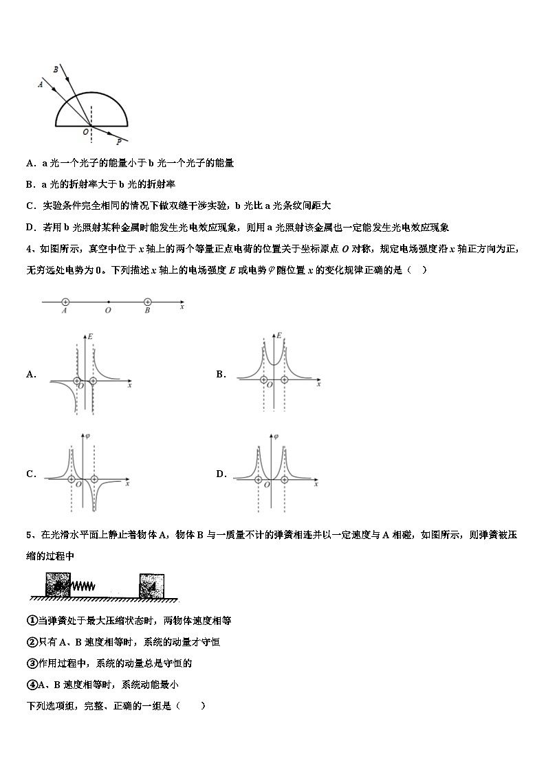 2026届山西省阳泉市重点中学高三下学期一模考试物理试题含解析第2页