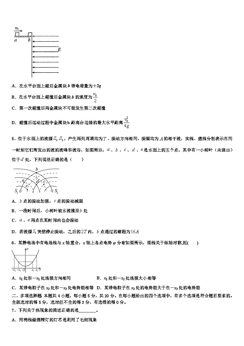 2026届陕西省西安市西工大附中高考物理三模试卷含解析第2页