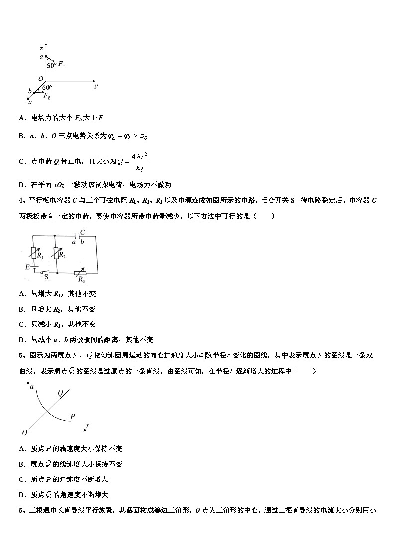 2026届陕西省西安市高三第一次调研测试物理试卷含解析第2页