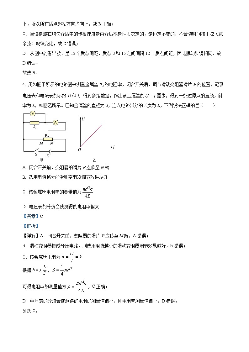 山东济宁市2025-2026学年高二上学期期末质量检测物理试卷 Word版含解析第3页